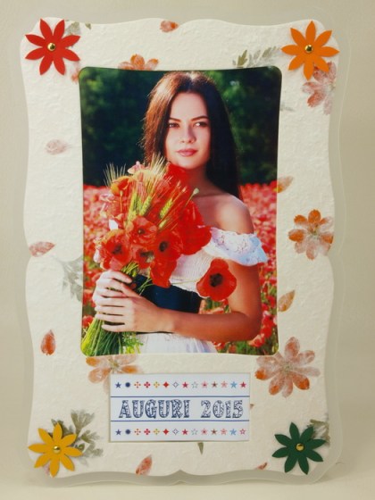 Calendario carta riso con fiori 20x30
